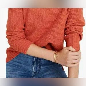 Madewell Thompson Pocket Pullover Sweater Lipstick